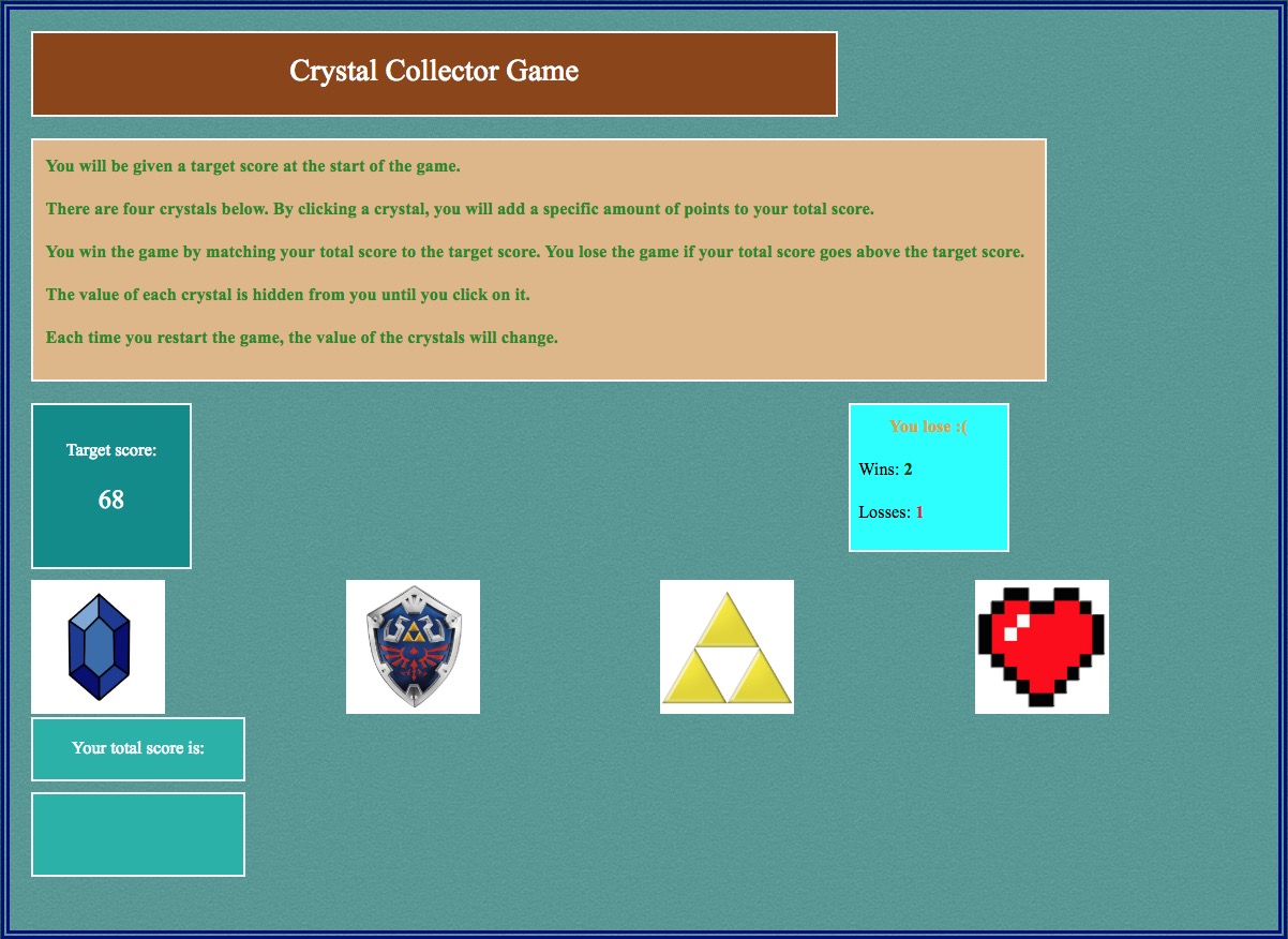 Crystal Collector Game